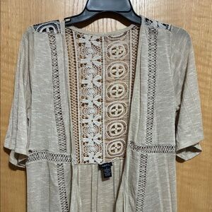 Rue21 Beige Crochet Cardigan